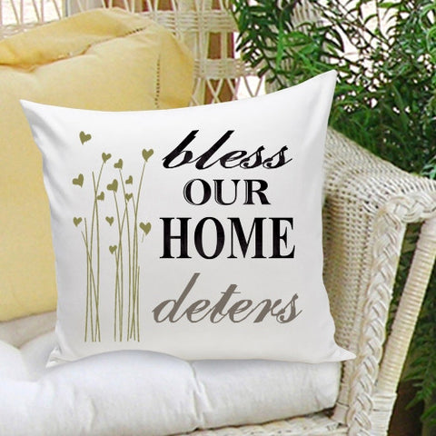 16x16 Family Name Throw Pillows - Bless Our Home