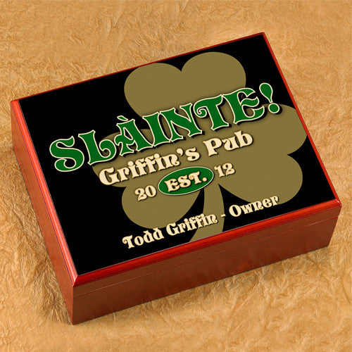 Personalized Humidor - Gold Clover