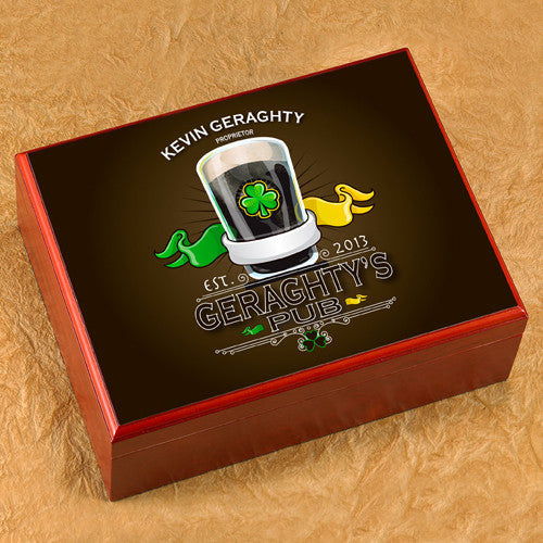 Personalized Humidor - Irish Pub