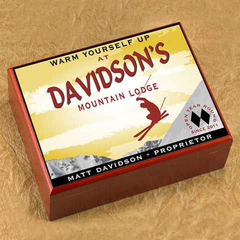 Personalized Humidor - Ski Lodge