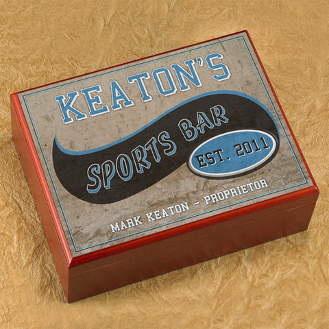 Personalized Humidor - Sports Bar