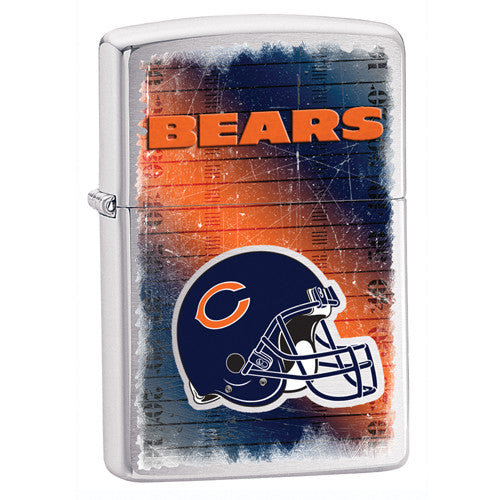 NFL Brushed Chrome Zippo Lighter - Chicago Bears