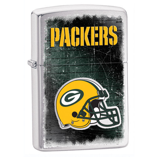 NFL Brushed Chrome Zippo Lighter - Green Bay Packers