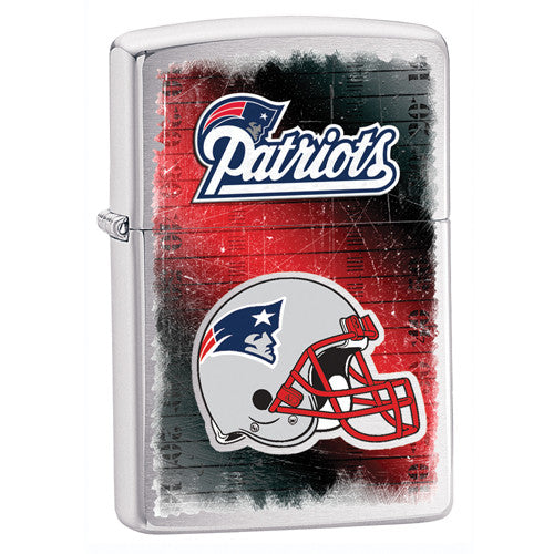 NFL Brushed Chrome Zippo Lighter - New England Patriots