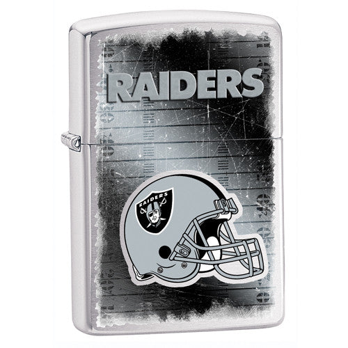 NFL Brushed Chrome Zippo Lighter - Oakland Raiders